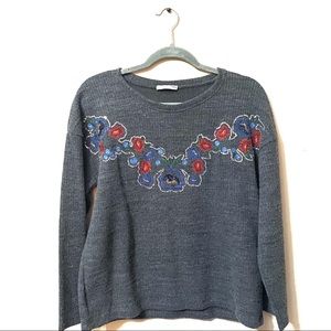 Zara embroidered sweater